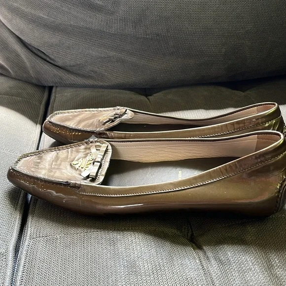 🥑Prada Metallic bronze Patent Leather Driving Loafers - Picture 5 of 11